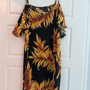 Tropical Leaf Print Dress